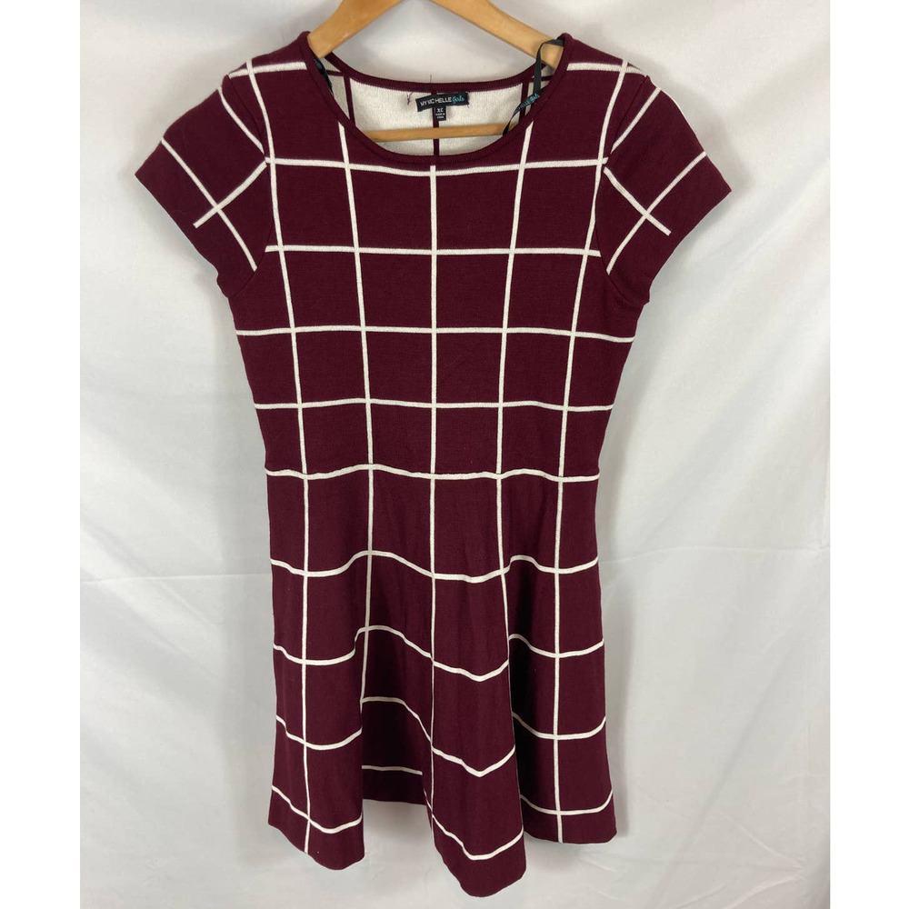 My Michelle Girls Windowpane Fit Flare Dress size XL